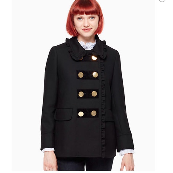 kate spade ruffled wrap coat